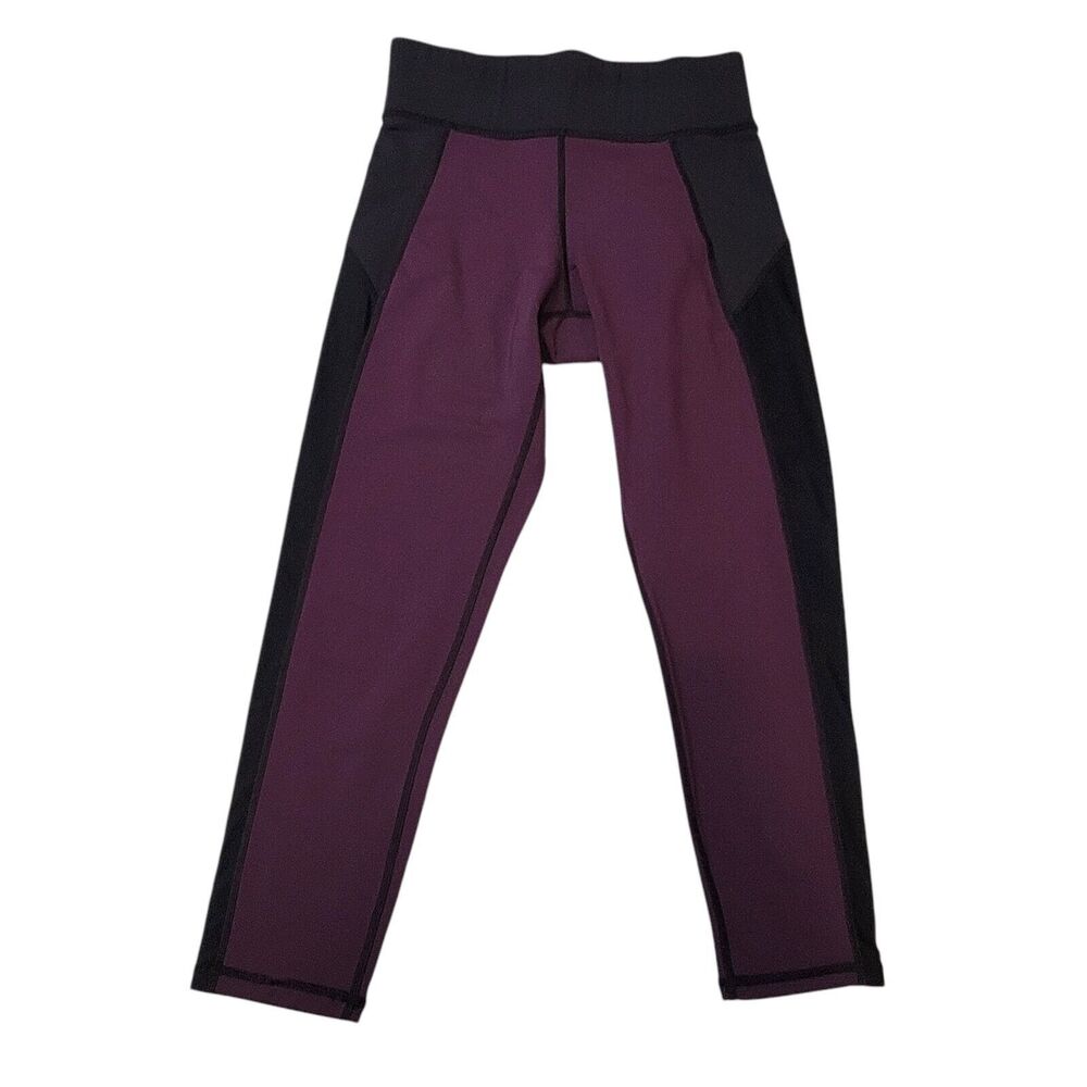 MICHI Leggings Womans Small Purple Colorblock Stretch Athleisure Gym